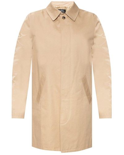 A.P.C. Trench Coat With Single Vent - Natural