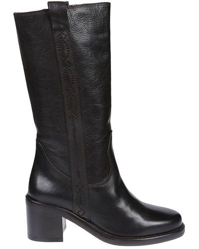 Ash Penelope Texan Ankle Boots - Black