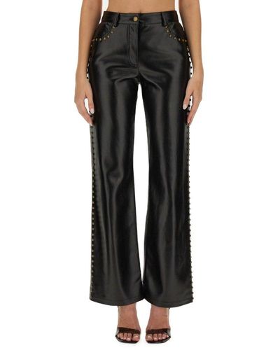 Moschino Jeans Stud-detailed Wide-leg Trousers - Black