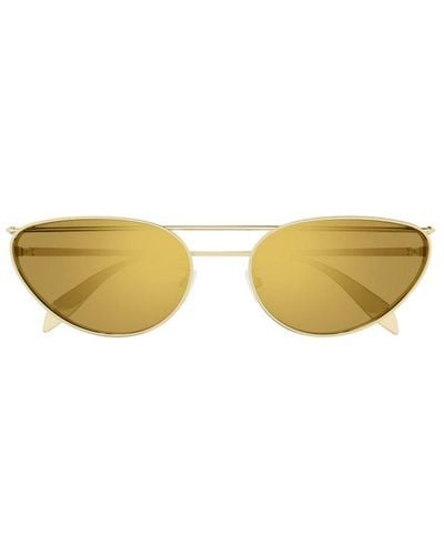 Alexander McQueen Oval Frame Sunglasses - Metallic