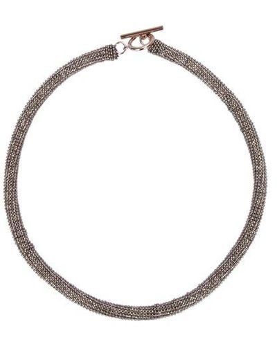 Brunello Cucinelli Monili Chain Bead Detailed Necklace - Metallic