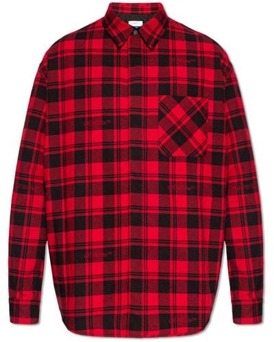 Off-White c/o Virgil Abloh Checked Long-sleeved Shirt Jacket - Red