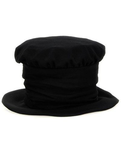 Yohji Yamamoto High Crown Hats - Black