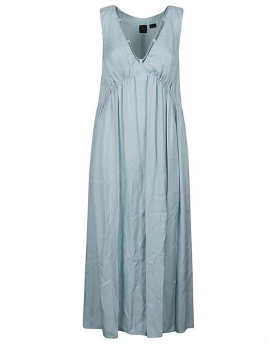 Pinko V-neck Sleeveless Midi Dress - Blue