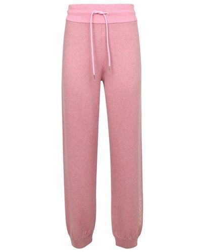 KENZO Logo Embroidered Drawstring Trousers - Pink
