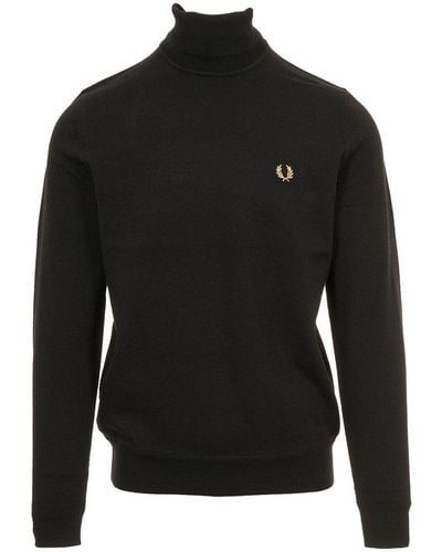 Fred Perry Roll Neck Sweater - Black