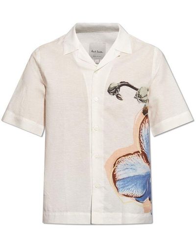 Paul Smith Floral Shirt, - White