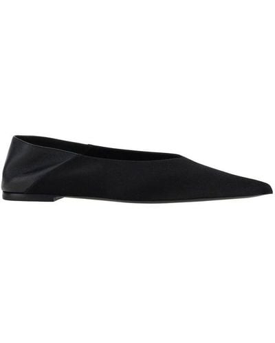 Saint Laurent Nour Pointed Toe Slippers - Black