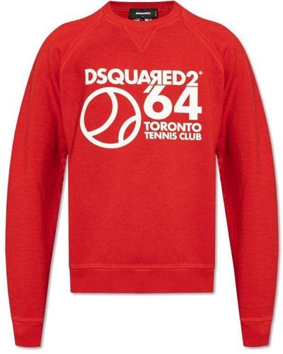 DSquared² Printed Sweatshirt, - Red