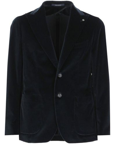 Tagliatore Velvet Single-breasted Jacket - Black