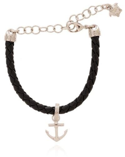 Versace Bracelet With Logo, - Black