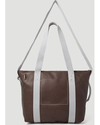 Rick Owens Trolley Leather Tote Bag - White