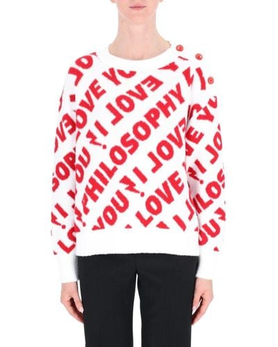 Philosophy Di Lorenzo Serafini I Love You Philosophy Knitted Sweater - White
