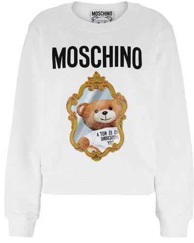 Moschino Logo-printed Long-sleeved Sweatshirt - White