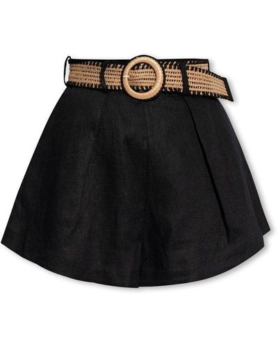 Zimmermann Belted Shorts - Black