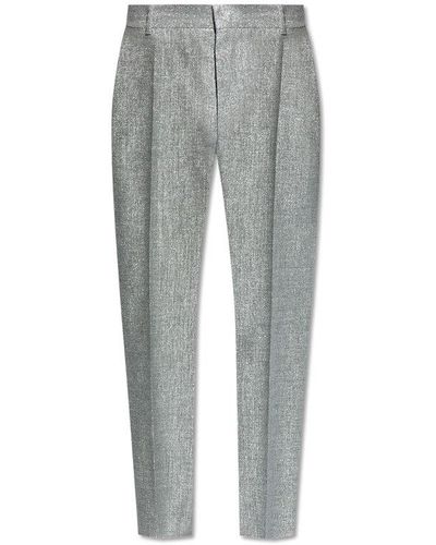 Alexander McQueen Creased Tapered-leg Trousers - Grey
