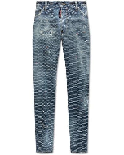 DSquared² Cool Guy Stud Embellishment Skinny Jeans - Blue