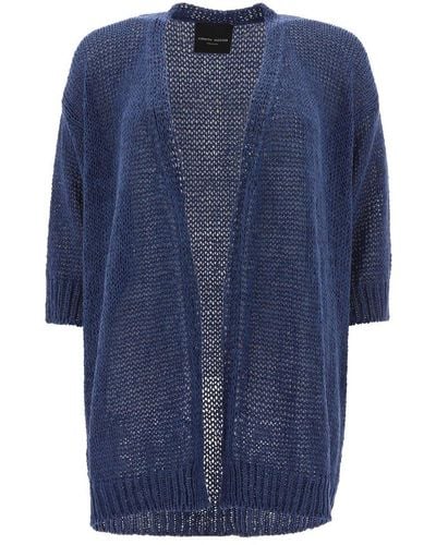 Roberto Collina Short Sleeved Knitted Cardigan - Blue