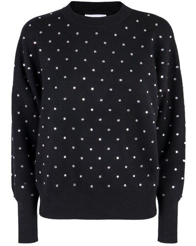 Rabanne Embellished Crewneck Sweater - Black