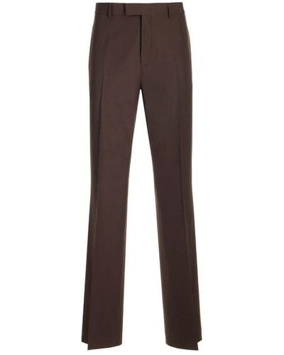Ferragamo Flat Front Tailored Pants - Brown
