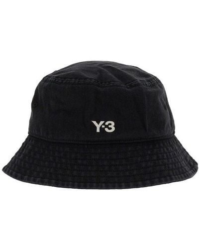 Y-3 Washed Twill Bucket Hat With - Black