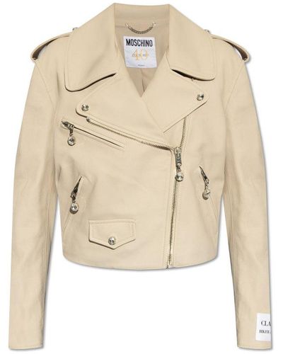 Moschino '40th Anniversary' Leather Jacket, - Natural