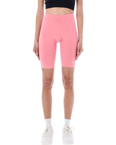 Nike Essential Logo Embroidered Bike Shorts - Pink