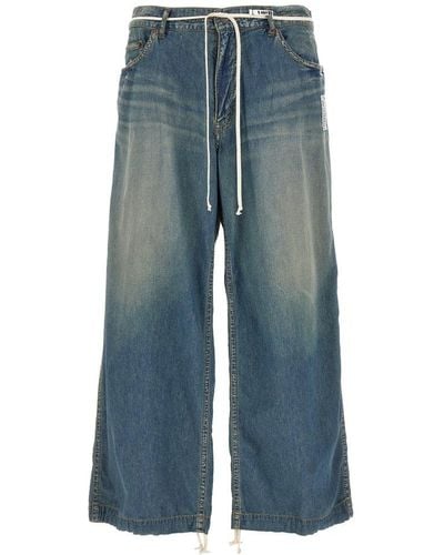 Maison Mihara Yasuhiro Wide-leg Drawstring Jeans - Blue