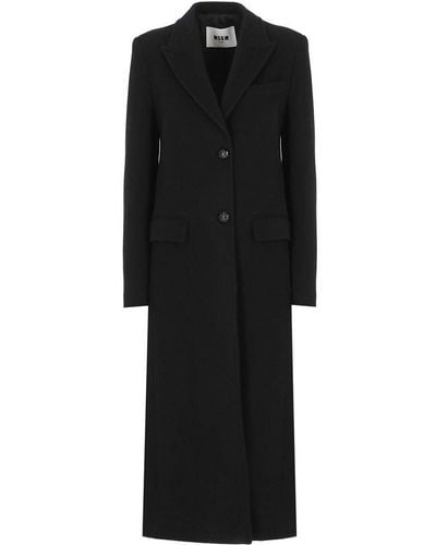 MSGM Virgin Wool Coat - Black