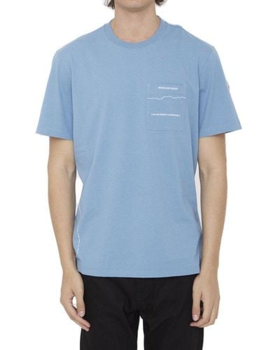 Moncler Genius Printed Cotton T-shirt - Blue