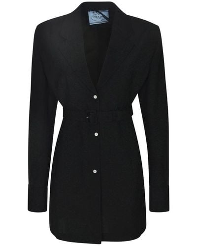 Prada Long-sleeved Single-breasted Shirt Jacket - Black