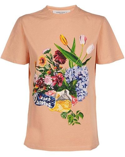 Golden Goose Floral-print T-shirt - Orange