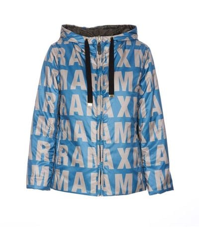 Max Mara Zip-up Drawstring Reversible Jacket - Blue