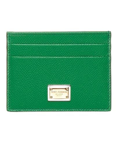 Dolce & Gabbana Logo Plaque Cardholder - Green