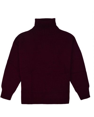 Drumohr Turtleneck Long-sleeved Sweater - Purple