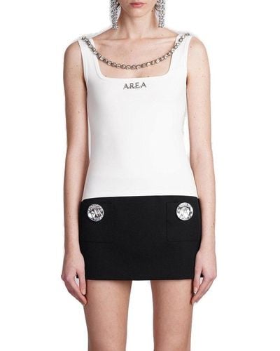 Area Logo-plaque Embellished Tank Top - White