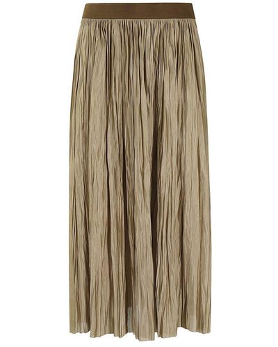 Roberto Collina Wrinkle Detailed Pleated Skirt - Natural