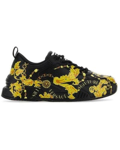 Versace Chain Couture Printed Low-top Sneakers - Green
