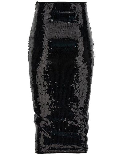 Alexandre Vauthier Sequin Midi Pencil Skirt - Black