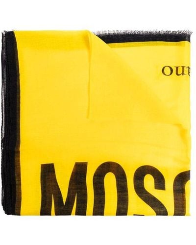 Moschino Scarf With Logo, - Yellow