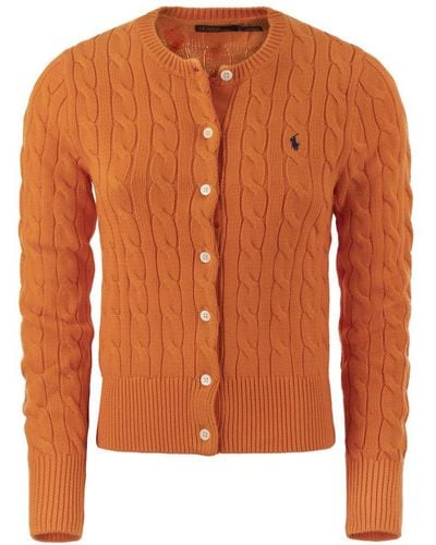 Polo Ralph Lauren Pony Embroidered Knit Cardigan - Orange