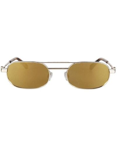 Off-White c/o Virgil Abloh Vaiden Oval Frame Sunglasses - Metallic