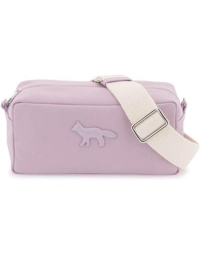 Maison Kitsuné Maison Kitsune Fox Patch Shoulder Bag - Purple