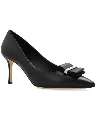 Ferragamo Double Bow Court Shoes - Black