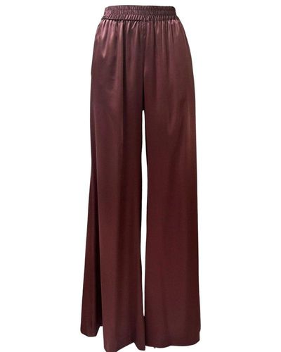 Gianluca Capannolo Wide Leg Satin Pants - Red