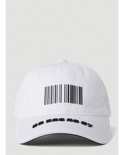 VTMNTS Barcode-printed Curved Peak Baseball Cap - White