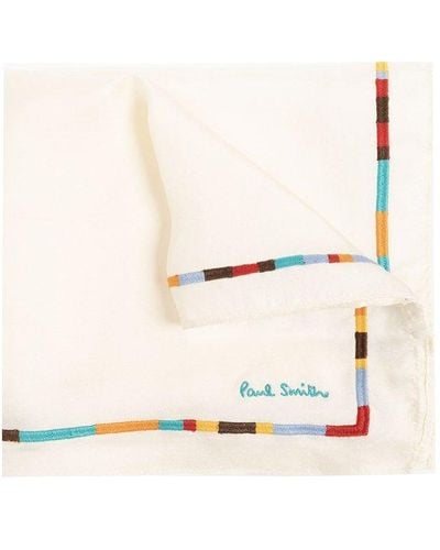 Paul Smith Silk Pocket Square - White