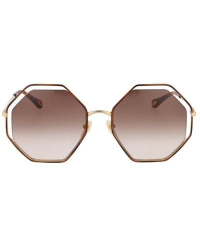 Chloé Octagonal Frame Sunglasses - Brown