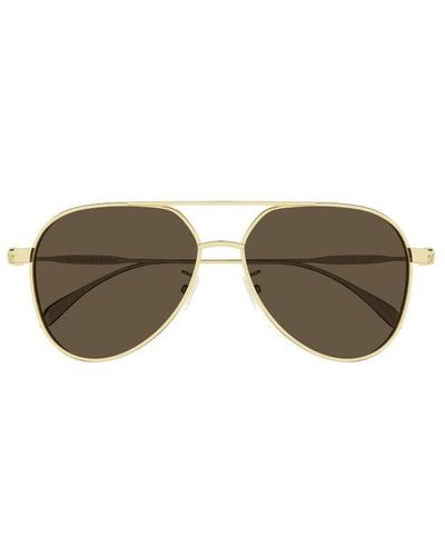 Alexander McQueen Aviator-frame Sunglasses - Metallic