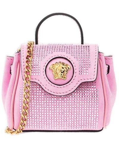 Versace 'la Medusa Micro' Shoulder Bag - Pink